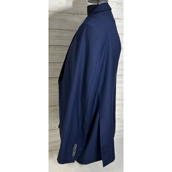 Joe Joseph Abboud Navy 100% Wool 2 Button Blazer Sport Coat Jacket Mens 50R Slim - Picture 5 of 16